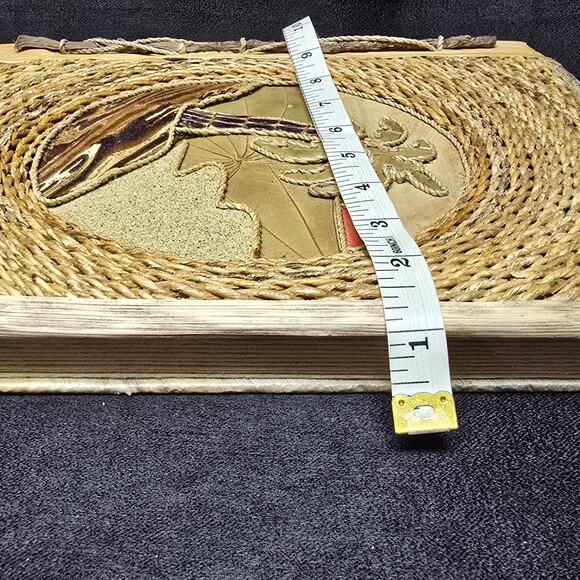 Handmade Island Wood & Leaf Photo Album Scrapbook - Picture 12 of 14